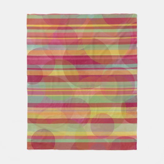 Couverture Polaire Rayures et cercles multicolores (Devant)
