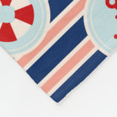 Couverture Polaire Rayures et motif de points nautiques (Coin)