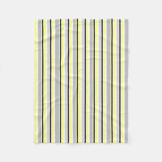 Couverture Polaire Rayures grises et jaunes (Devant)