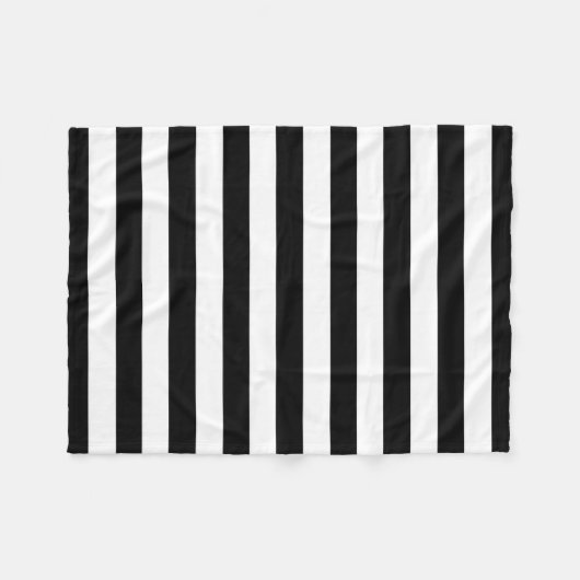 Couverture Polaire Rayures horizontales larges noires et blanches à (Devant (Horizontal))