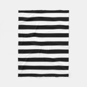 Couverture Polaire Rayures horizontales larges noires et blanches à (Devant)