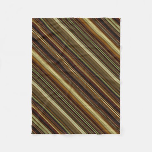 Couverture Polaire Rayures marron vert et or (Devant)