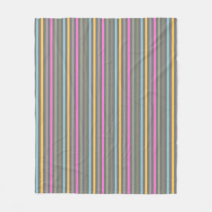 Couverture Polaire Rayures Modernes dans des Tons Pastel et Gris