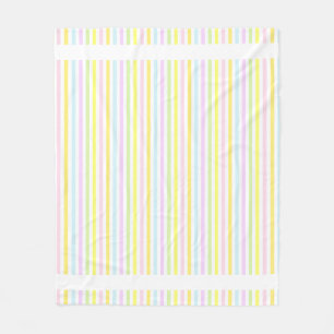 Couverture Polaire Rayures modernes en couleurs pastel multicolores