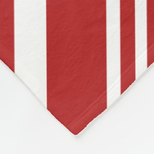Couverture Polaire Rayures modernes rouges et blanches confortables (Coin)
