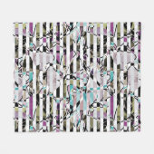 Couverture Polaire rayures motif rayées Abstraites beige turquoise p (Devant (Horizontal))