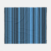 Couverture Polaire Rayures Noir Bleu (Devant (Horizontal))