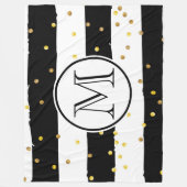 Couverture Polaire Rayures noires et blanches (Devant)