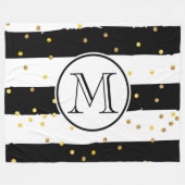 Couverture Polaire Rayures noires et blanches (Devant (Horizontal))