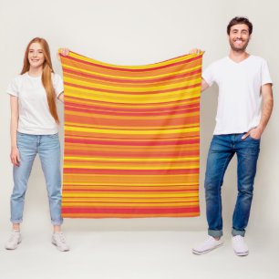 Couverture Polaire Rayures Orange Rouge Jaune