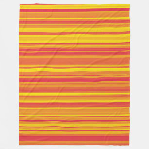 Couverture Polaire Rayures Orange Rouge Jaune