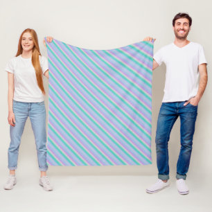 Couverture Polaire Rayures pastel multicolores