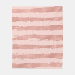 Couverture Polaire Rayures peintes à la main métalliques d'or rose