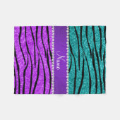 Couverture Polaire Rayures pourpres au néon nommées de zèbre de (Devant (Horizontal))