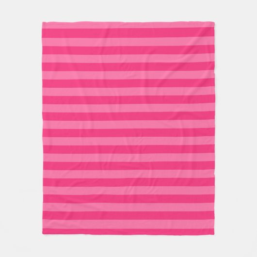 Couverture Polaire Rayures rose pâle et rose chaud (Devant)