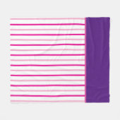 Couverture Polaire Rayures Rose Violet Blanc (Devant (Horizontal))