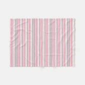 Couverture Polaire Rayures roses et grises (Devant (Horizontal))