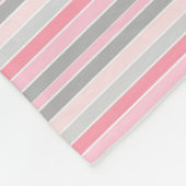 Couverture Polaire Rayures roses et grises (Coin)