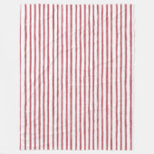 Couverture Polaire Rayures Rouges Blanches (Devant)