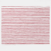 Couverture Polaire Rayures Rouges Blanches (Devant (Horizontal))