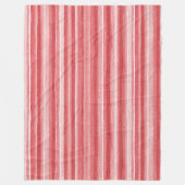 Couverture Polaire Rayures rouges blanches (Devant)