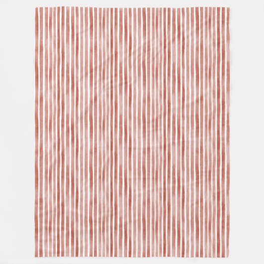 Couverture Polaire Rayures rouges blanches (Devant)
