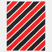 Couverture Polaire Rayures rouges blanches noires (Devant)