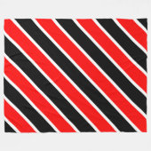 Couverture Polaire Rayures rouges blanches noires (Devant (Horizontal))
