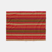 Couverture Polaire Rayures rouges et dorées (Devant (Horizontal))