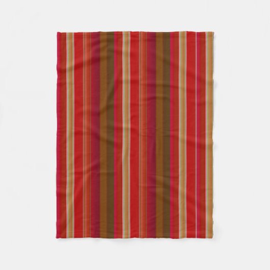 Couverture Polaire Rayures rouges et dorées (Devant)