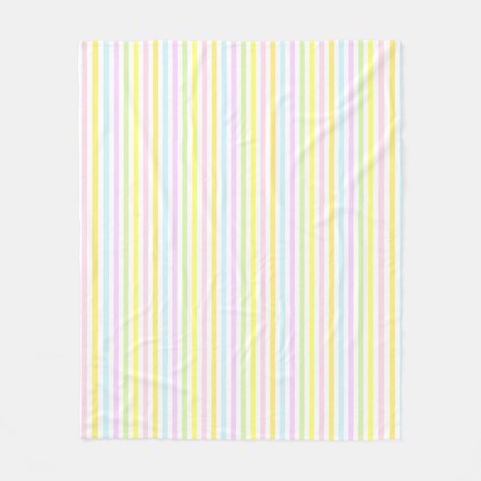 Couverture Polaire Rayures simples modernes en couleurs pastel multic (Devant)