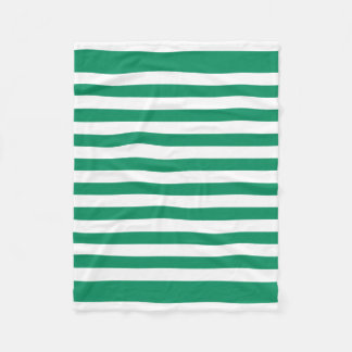 Couverture Polaire Rayures | vert et blanc | | personnalisable