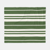 Couverture Polaire Rayures Vertes Blanches (Devant (Horizontal))