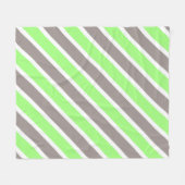Couverture Polaire Rayures vertes grises modernes (Devant (Horizontal))