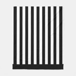 Couverture Polaire Rayures verticales noires et blanches d'arbitre