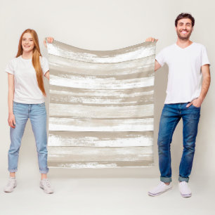 Couverture Polaire Rayures vintages d'aquarelle dans les tons gris