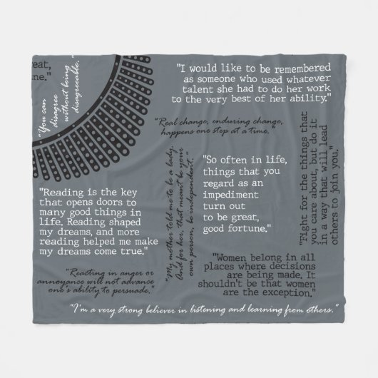 Couverture Polaire RBG - Ruth Bader Ginsburg - Devis (Devant (Horizontal))