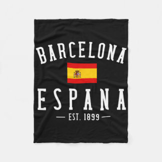 Couverture Polaire Rcelona Espana Spain Est. Souvenir Flag Map Vacati