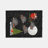 Couverture Polaire Rcune Santa Sleigh Flying Funny Magical Christmas (Devant (Horizontal))