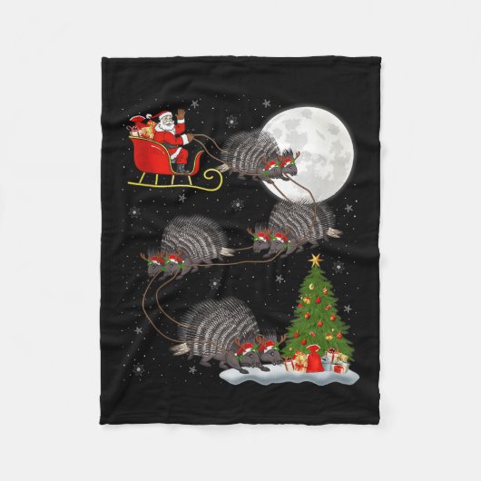 Couverture Polaire Rcune Santa Sleigh Flying Funny Magical Christmas (Devant)