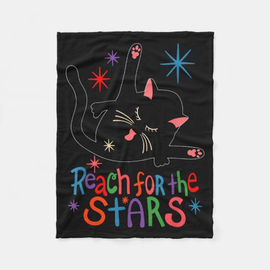 Couverture Polaire Reach For The Stars Funny Cat  (Devant)