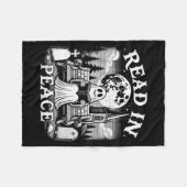 Couverture Polaire Read In Peace Ghost Reading Books Funny Halloween (Devant (Horizontal))