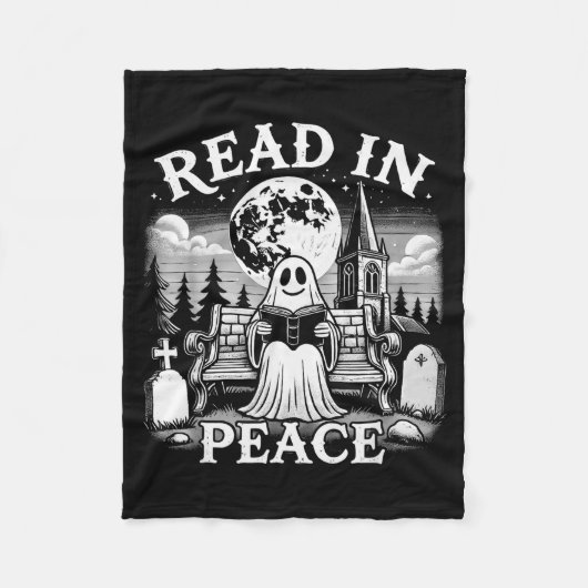 Couverture Polaire Read In Peace Ghost Reading Books Funny Halloween (Devant)
