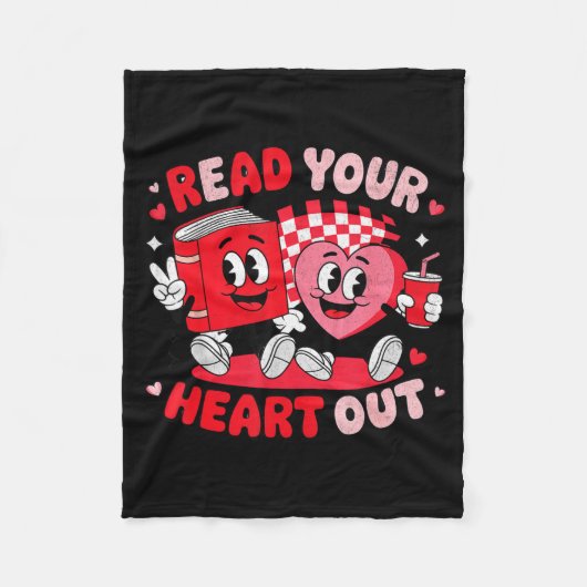 Couverture Polaire Read Your Heart Out Valentine's Day Retro Teacher  (Devant)