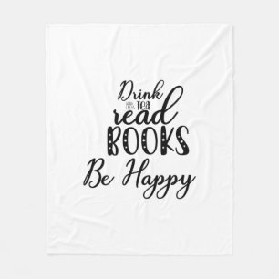 Couverture Polaire Reading Art Drink Tea Read Books Be Happy