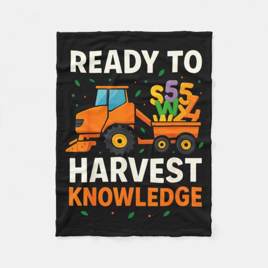Couverture Polaire Ready To Harvest Knowledge Tractor Farmer Teacher  (Devant)