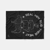Couverture Polaire Real Men Rub Their Meat Bbq Smoker Master  (Devant (Horizontal))