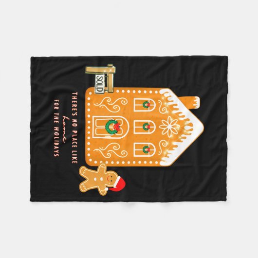 Couverture Polaire Realtor Christmas Funny Realtor Holiday Gingerbrea (Devant (Horizontal))