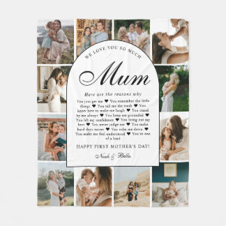 Couverture Polaire Reasons We Love You Mum Photo Grid Collage