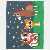 Couverture Polaire Reba, Purrl, et Zora la nuit (Devant)